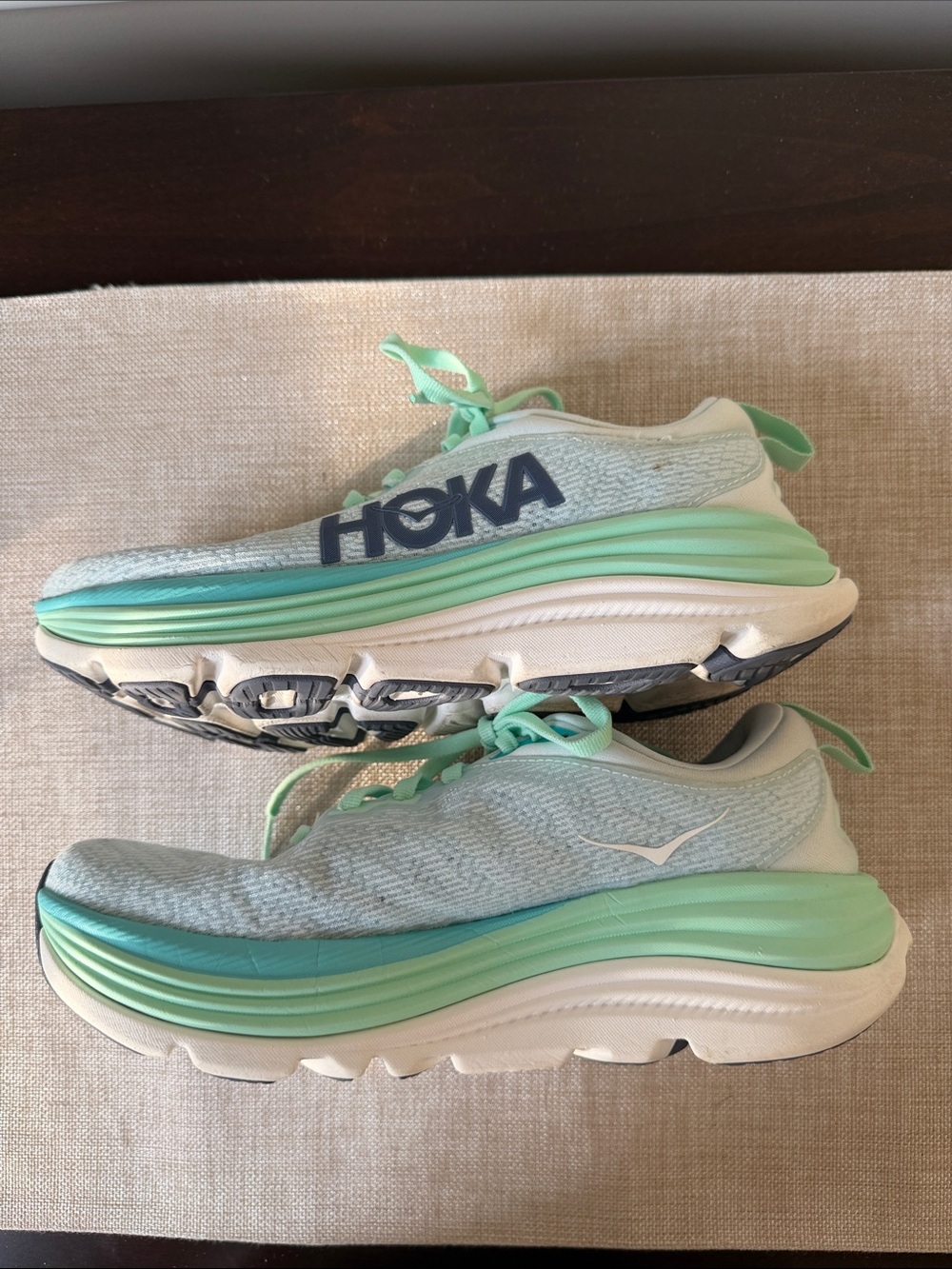 Hoka Mint and Teal Performance Running Shoes - Picture 7 of 9